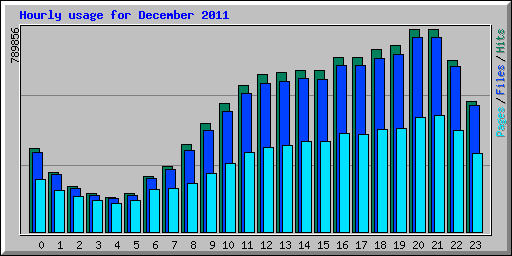 Hourly usage for December 2011